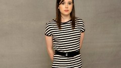 Woman Actress brunettes ellen page striped clothing