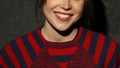 Woman Actress brunettes ellen page striped clothing