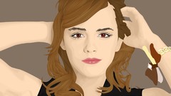 Woman Actress drawings brown eyes models emma watson artwork 