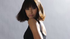 Woman Actress green eyes brunettes bangs olga kurylenko