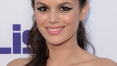 Woman Actress long hair rachel bilson blue dress high heels