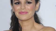 Woman Actress long hair rachel bilson blue dress high heels