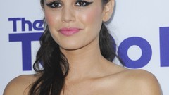 Woman Actress long hair rachel bilson blue dress high heels