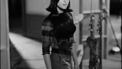 Woman Actress models photo shoot selma blair grayscale