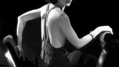 Woman Actress models photo shoot selma blair grayscale