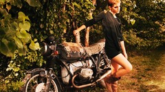 Woman Actress short hair emma watson motorbikes fashion 