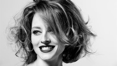 Woman Actress smiling jodie foster grayscale