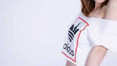 Woman Adidas asians brunettes Simple Background