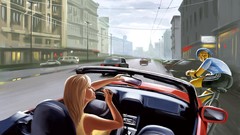 Woman advertisement USSR paintings driver rivers artwork 