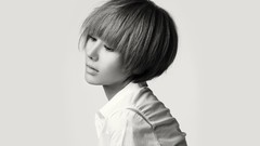 Woman After School monochrome asians brunettes short hair bangs