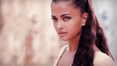 Woman Aishwarya Rai Actress long hair green eyes brunettes 