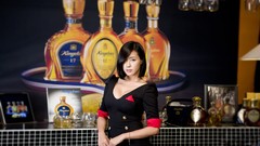 Woman alcohol Celebrity asians models black hair liquor Korean 