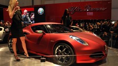 Woman Alfa Romeo concept art 4c red cars