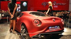 Woman Alfa Romeo concept art red cars