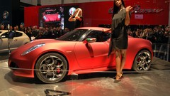 Woman Alfa Romeo concept art red cars