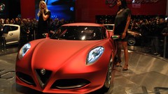 Woman Alfa Romeo concept art red cars