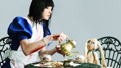 Woman Alice in Wonderland brunettes