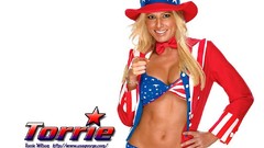 Woman American Eagles Flags