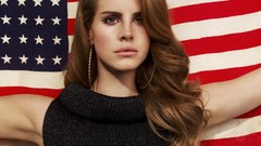 Woman American Flag lana del rey long hair singers