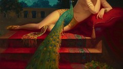 Woman American Peacocks 20th century pinups Edward Eggleston