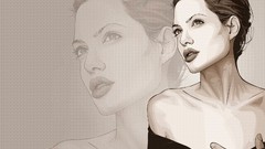 Woman Angelina Jolie Actress digital art vectors