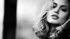 Woman Angelina Jolie grayscale