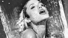 Woman Angelina Jolie grayscale