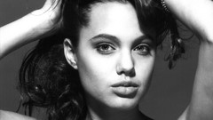Woman Angelina Jolie monochrome