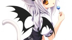 Woman animal ears Simple Background Toujou Koneko