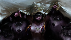 Woman Animals topless fantasy