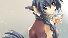 Woman Anime anime girls blue eyes black hair nekomimi 