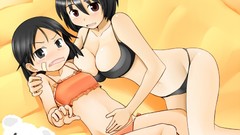 Woman Anime anime girls brown eyes black hair black eyes lying 