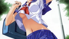 Woman Anime anime girls brown eyes brunettes school uniforms 