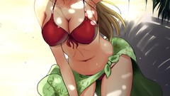 Woman Anime anime girls cleavage bikini swimsuits