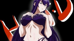 Woman Anime anime girls highschool of the dead purple hair 