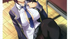 Woman Anime anime girls pantyhose seifuku open shirt erect 