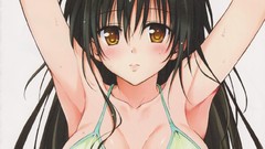 Woman Anime anime girls yellow eyes bra black hair kotegawa yui 