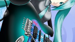 Woman Anime artist Manga guitars hatsune miku vocaloid Fender