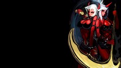 Woman Anime black background scythe demons panty and stocking 