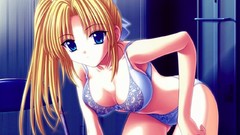 Woman Anime blondes anime girls blue eyes bra ecchi cleavage 