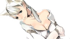 Woman Anime blondes anime girls Simple Background