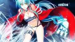 Woman Anime blue hair