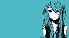 Woman Anime blue hair anime girls hatsune miku vocaloid 