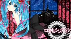 Woman Anime blue hair hatsune miku vocaloid twintails