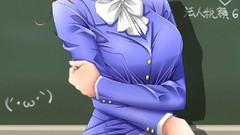 Woman Anime chalk stockings skirts anime girls blue eyes 