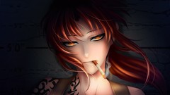 Woman Anime Cigarettes smoking tattoos anime girls black lagoon 