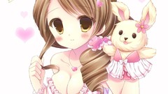 Woman Anime Cinderella blush anime girls animal ears cleavage 