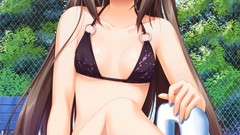 Woman Anime drawings legs brunettes bra ecchi panties swimsuits