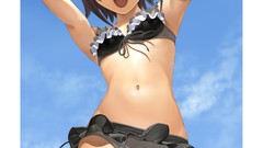 Woman Anime drawings legs lingerie brunettes bra idolmaster 