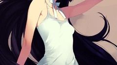 Woman Anime dress long hair anime girls green eyes brunettes 